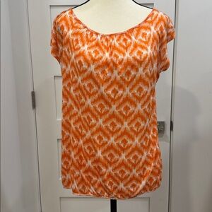 Michael Stars One Size Orange and White Open Back Top